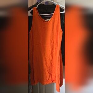 Orange Linen Mini Dress